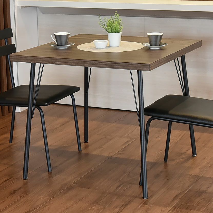 幅130cm 単品 ダイニングテーブル 木目調 メラミン スチール 4人用