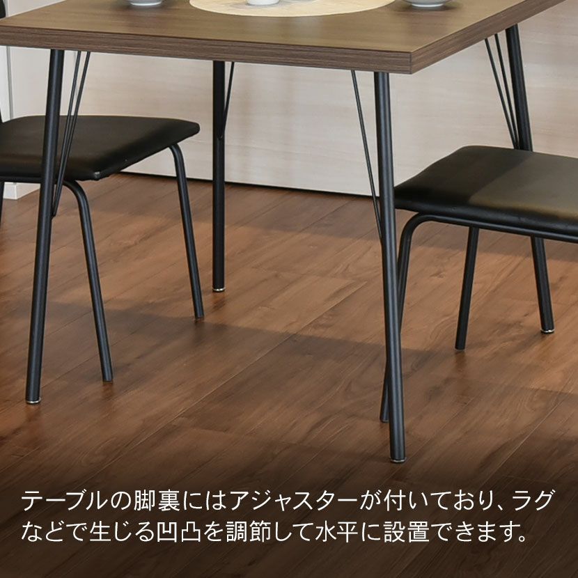 2人用 ダイニングテーブルセット 3点 (幅80cm メラミン テーブル×1