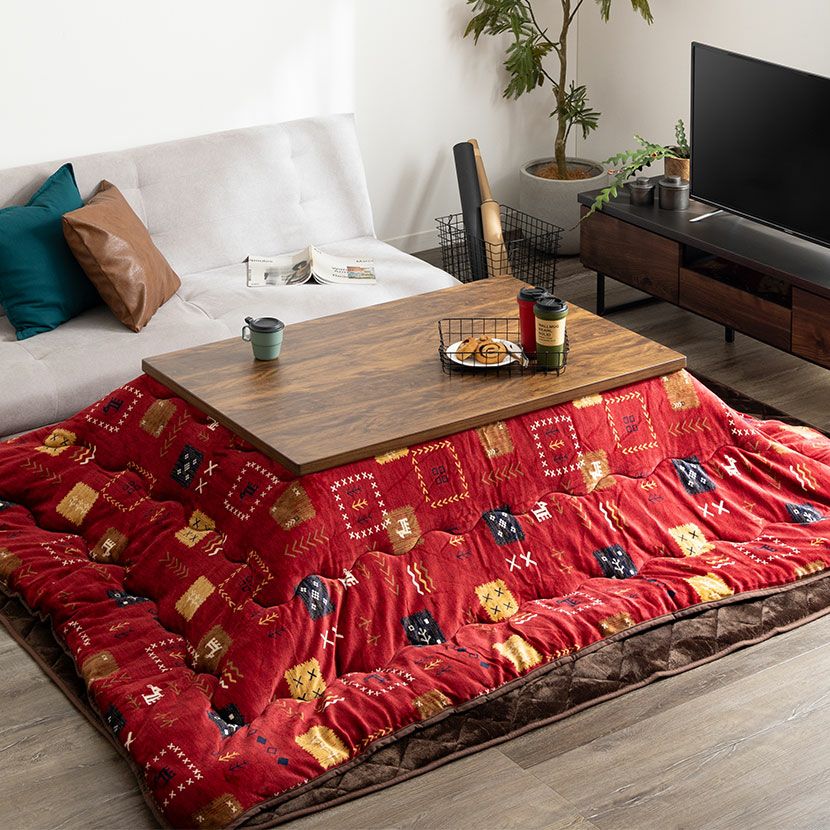 こたつセット 3点 (幅120cm ハロゲンヒーター 木目調 スリム脚 こたつ