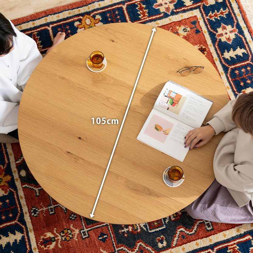 幅105cm 円形こたつテーブル マグ ハロゲンヒーター 天然木 木製 丸型