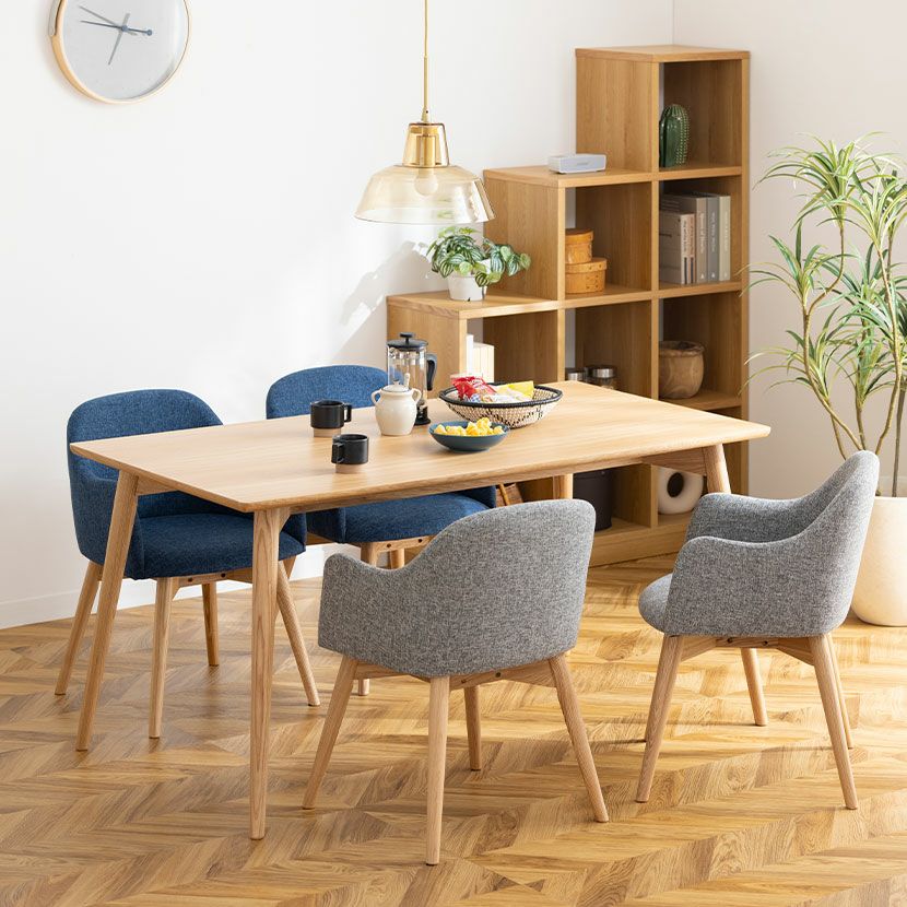 4人用 ダイニングテーブルセット 5点 (幅150cm 木製 テーブル×1 回転