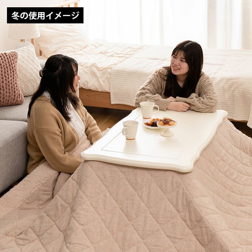 幅100cm こたつテーブル 長方形 石英管ヒーター 猫脚 木製 ロー