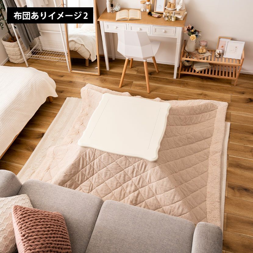 幅70cm こたつテーブル 正方形 石英管ヒーター 猫脚 コンパクト 木製