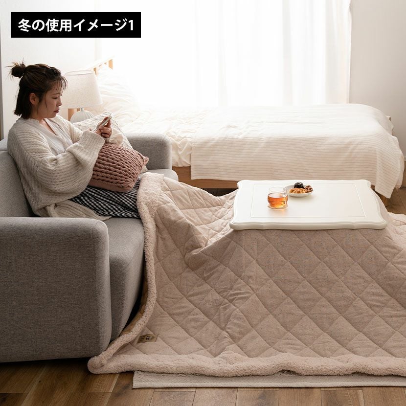 幅70cm こたつテーブル 正方形 石英管ヒーター 猫脚 コンパクト 木製