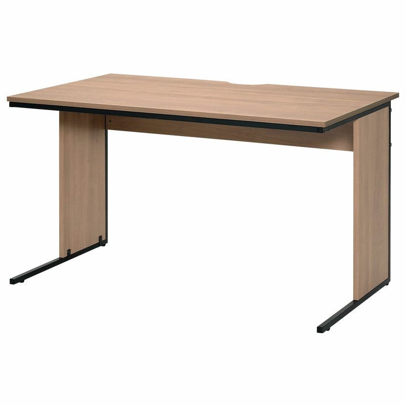 幅120cm パソコンデスク 奥行70cm スチール脚 配線スリット 木目 机
