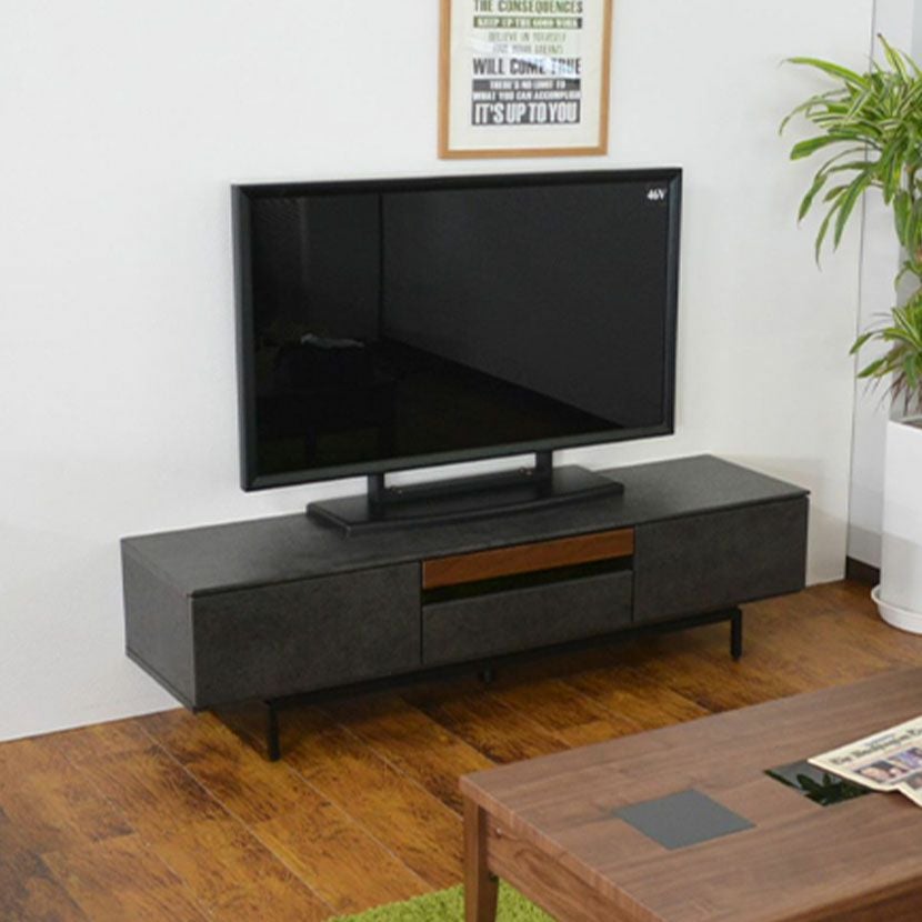 設置無料】幅150cm 大理石調 テレビ台 55インチ対応 収納 引き出し付き
