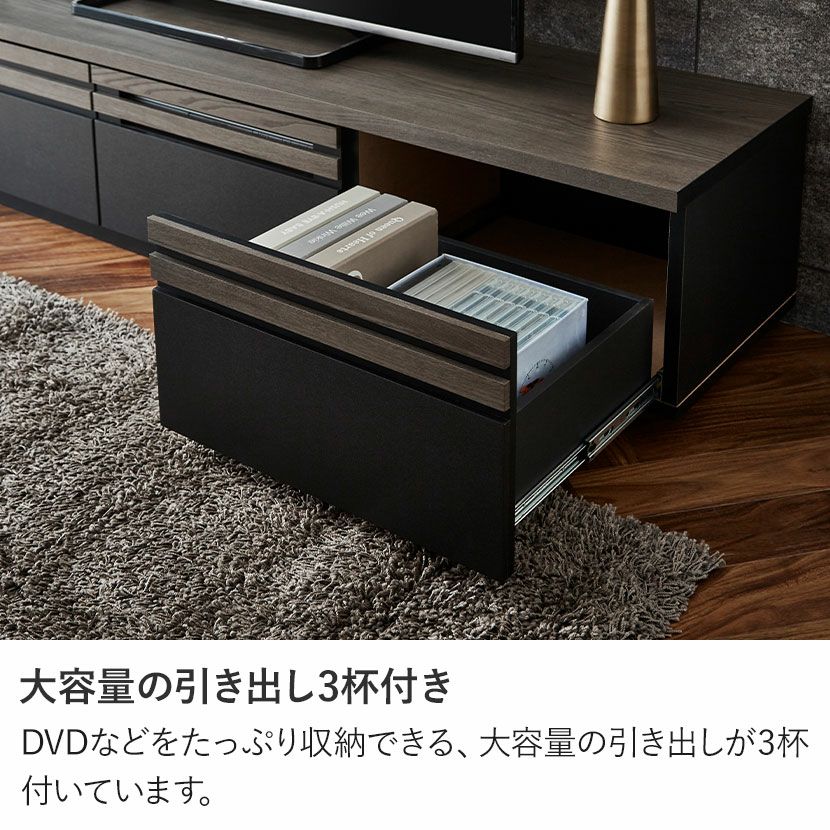 テレビボード 150cm フルオープン引き出し 収容力◎ テレビ台 幅150cm 60型対応 引き出し フルスライドレール 完成品