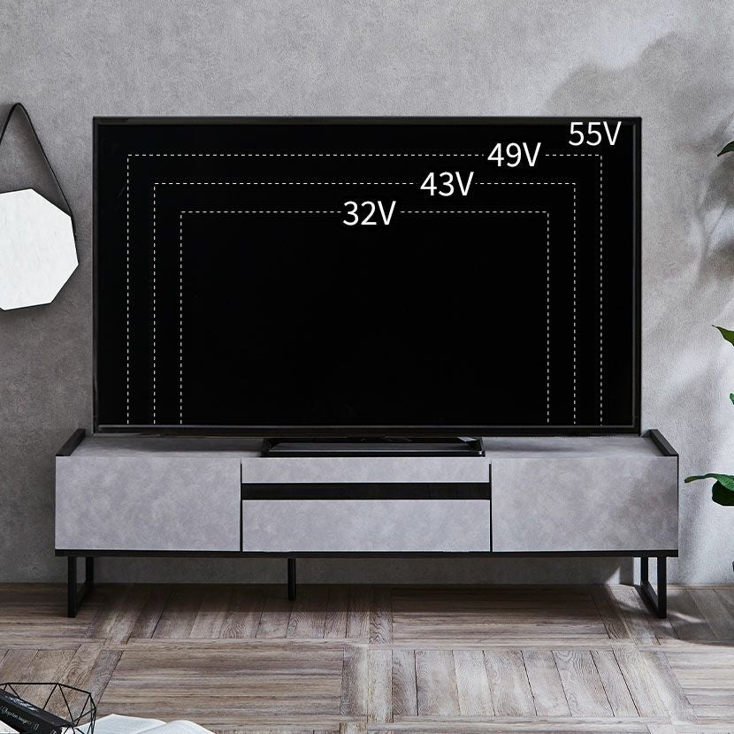 2026.8まで　テレビボード　黒 幅150/高さ41] ローボード テレビボード テレビ台 完成品 エンボス加工