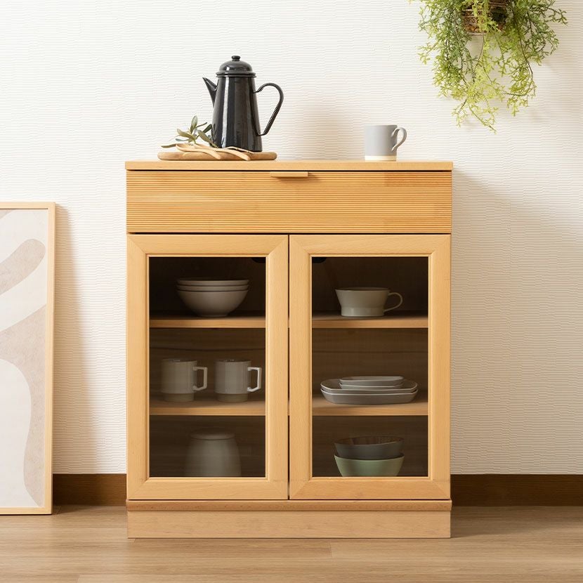 設置無料】カリモク 幅70cm キッチンキャビネット 日本製 木製 天然木