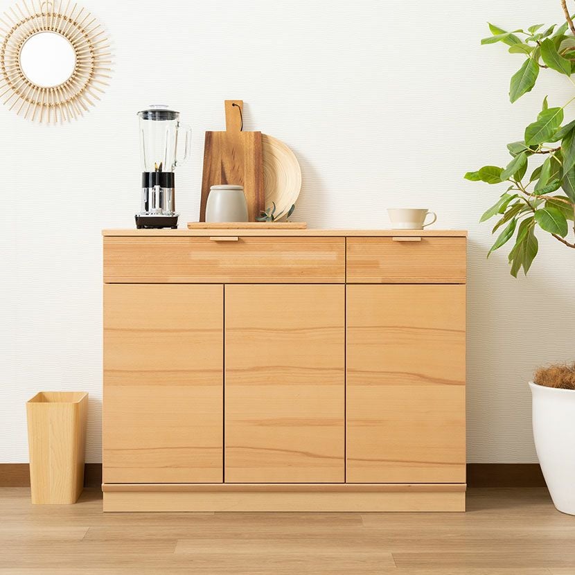 設置無料】カリモク 幅70cm キッチンキャビネット 日本製 木製 天然木