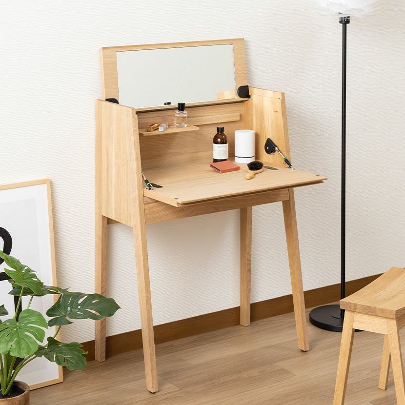 設置無料】カリモク 幅70.9cm ドレッサー 日本製 木製 天然木 オーク材