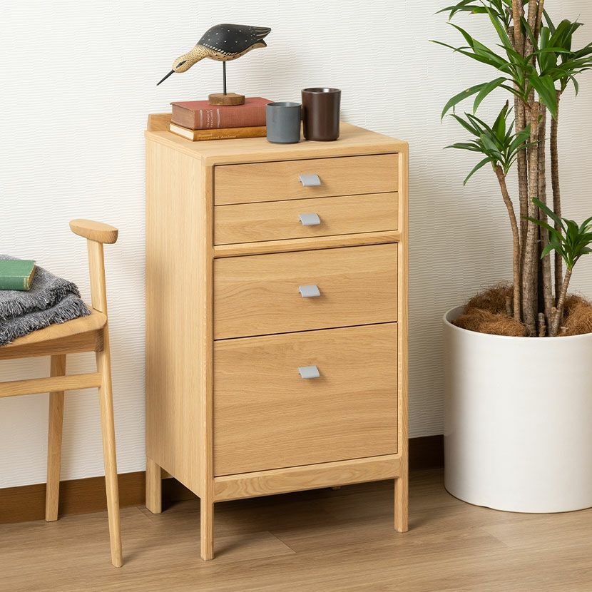 設置無料】カリモク 幅46cm マルチチェスト 日本製 木製 天然木 オーク