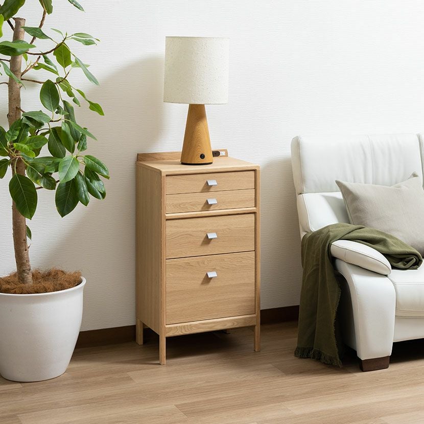 設置無料】カリモク 幅46cm マルチチェスト 日本製 木製 天然木 オーク