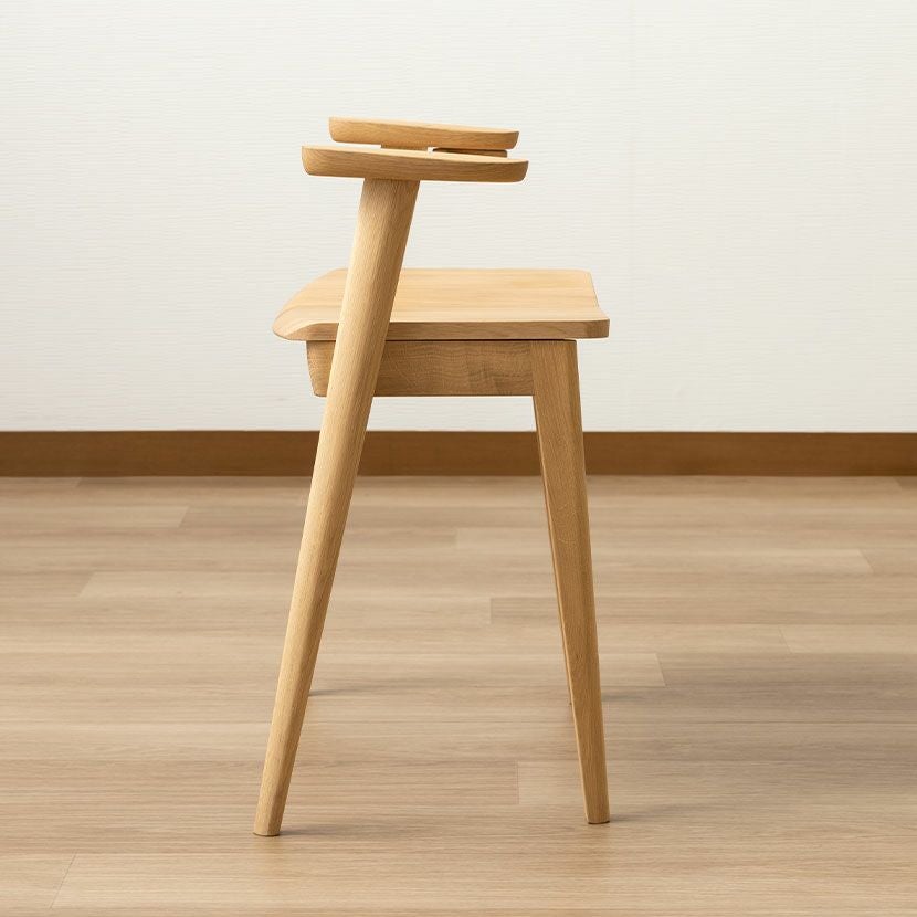 カリモク】肘付き スツール 日本製 木製 天然木 オーク材 ステッキ