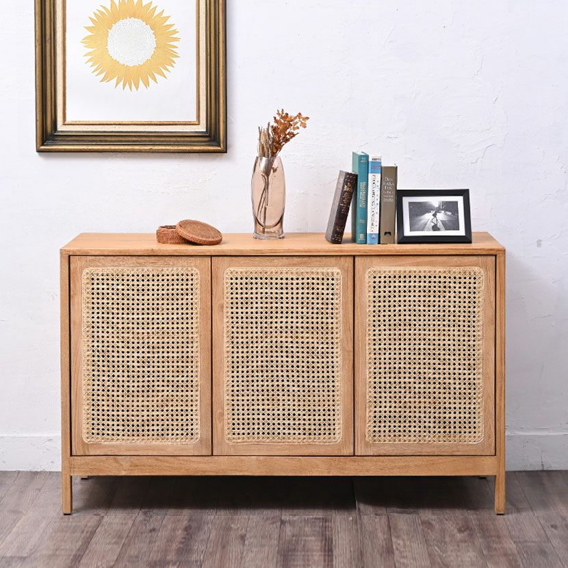 設置無料】幅120cm キャビネット CALM 木製 無垢材 ラタン チーク