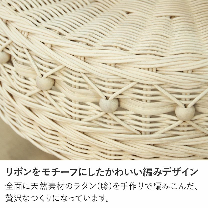 幅50cm 円形 サイドテーブル ラタン ガラス 丸テーブル コンパクト