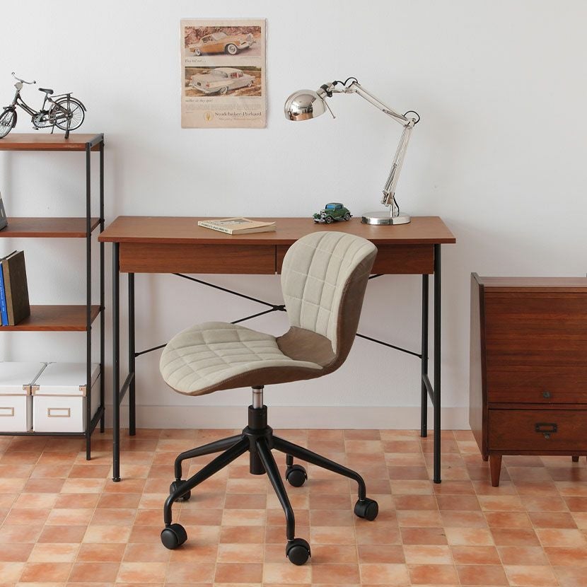 デスクチェア 高さ調節可能 肘なし ファブリック 昇降式 回転チェア