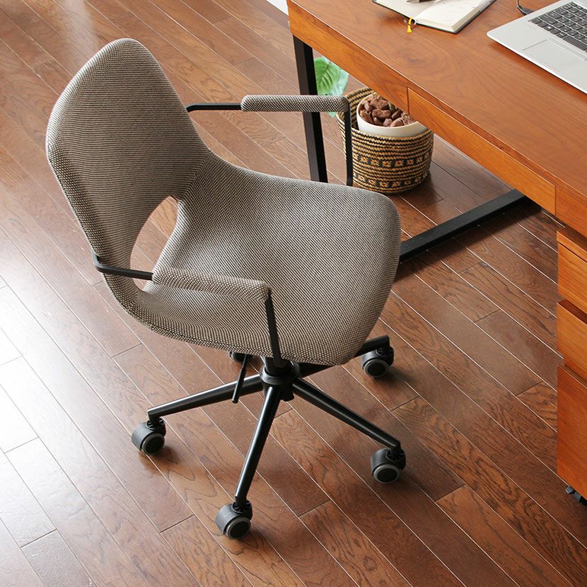 オフィスチェア 肘付き ファブリック 昇降式 回転チェア 回転椅子