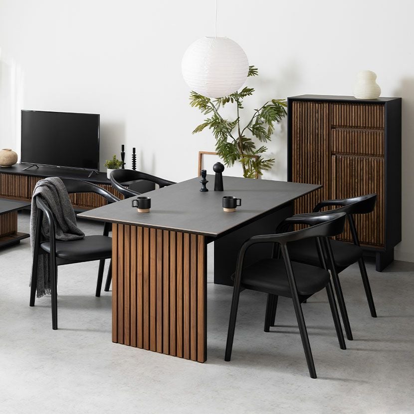 設置無料】幅165cm セラミック ダイニングテーブル ウォールナット