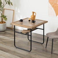 幅85cm ダイニングテーブル 石目調 メラミン天板 アイアン脚 棚付き 正方形 テーブル 2人用 食卓テーブル おしゃれ カフェ風 インダストリアル ブルックリン｜¥26,273の動画