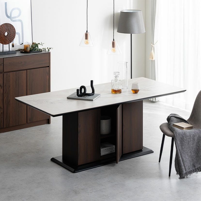 幅180cm セラミック ダイニングテーブル 石目調 木目 耐熱 セラミック