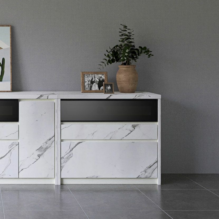 設置無料】幅80cm サイドボード 収納 引き出し付き ハイタイプ テレビ