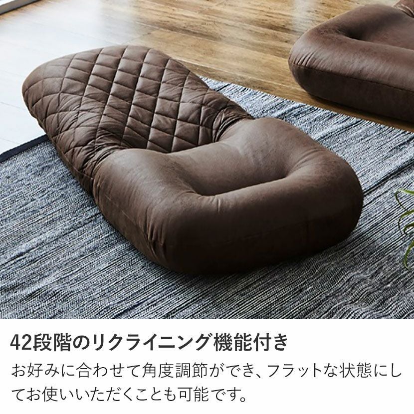 座椅子 ハイバック 1人掛け レザー調 ファブリックレザー ポケット
