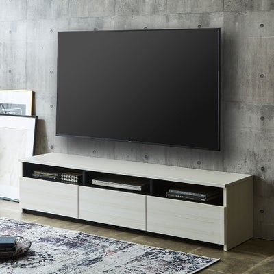 設置無料】幅180cm ローボード バックパネル付き 収納付き 引き出し 