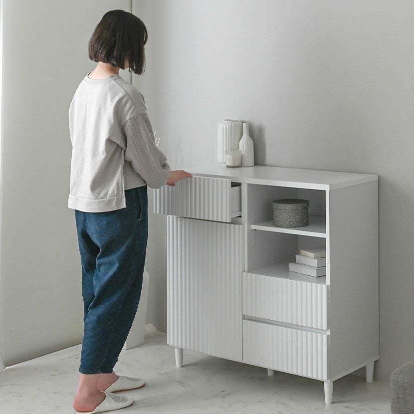 幅90cm キャビネット 収納 引き出し 扉付き チェスト サイドボード