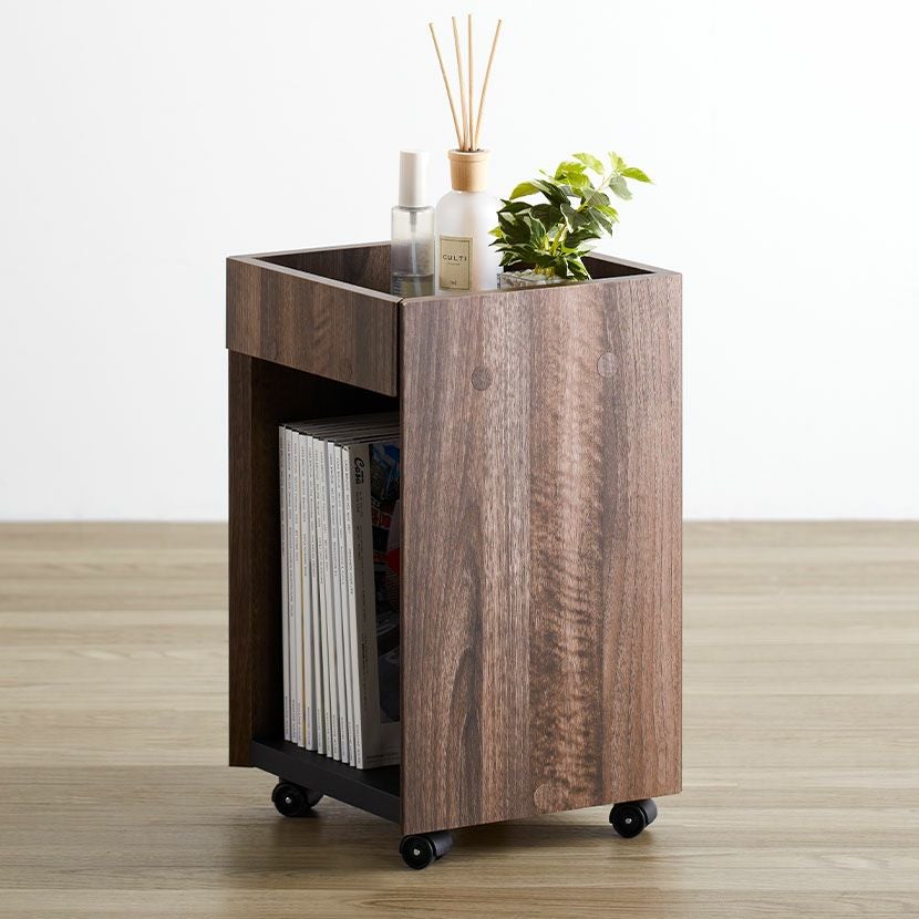 幅30.1cm デスクワゴン キャスター付き 木目 デスク下 ワゴン 収納