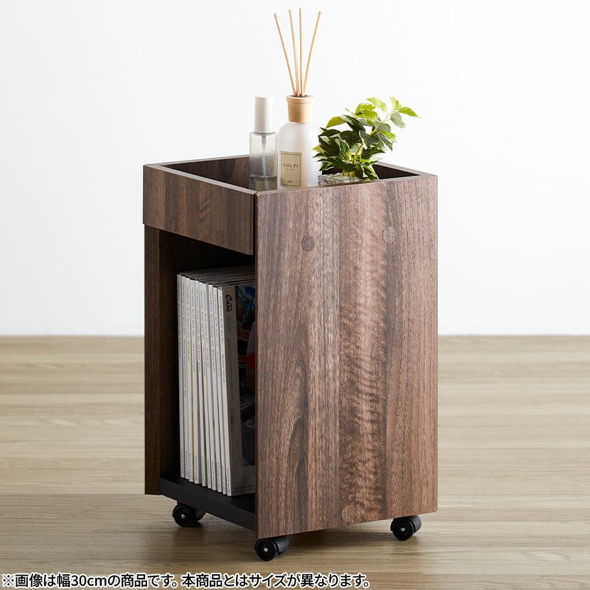 幅60cm デスクワゴン キャスター付き 木目 デスク下 ワゴン 収納