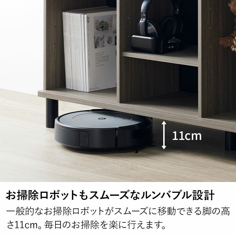 幅111cm 木目 シェルフ 収納 可動棚付き オープンシェルフ