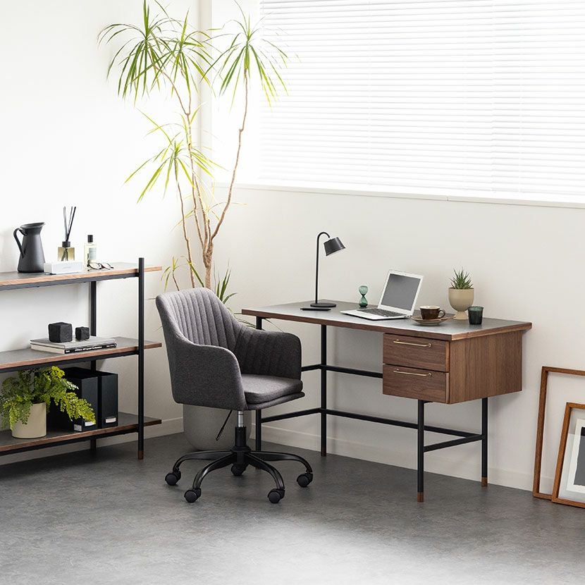 幅120cm パソコンデスク ラグナー 天然木 木製 オーク材