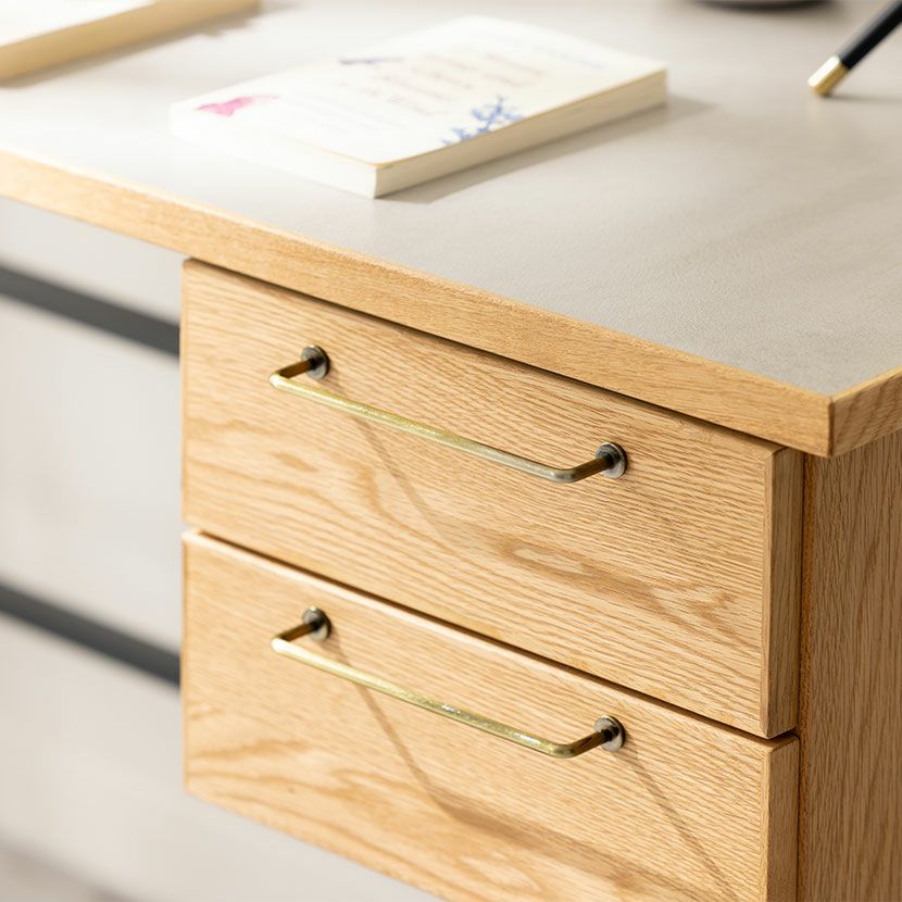 幅120cm パソコンデスク ラグナー 天然木 木製 オーク材