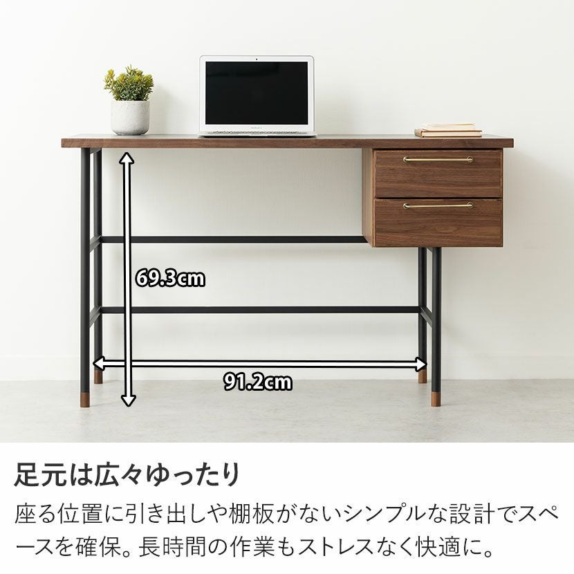 幅120cm パソコンデスク ラグナー 天然木 木製 オーク材