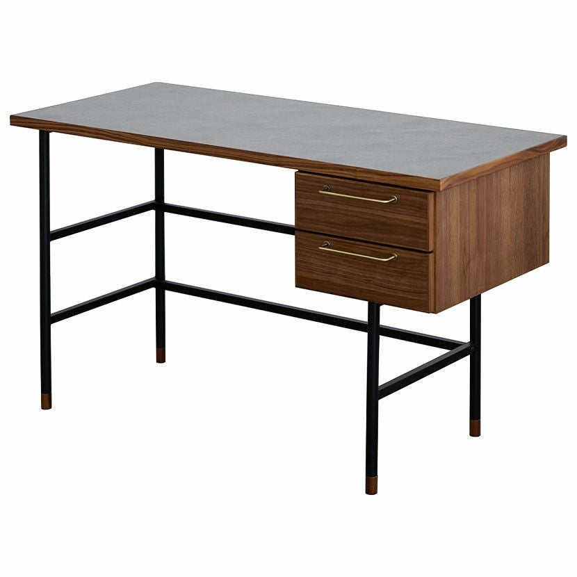 幅120cm パソコンデスク ラグナー 天然木 木製 オーク材