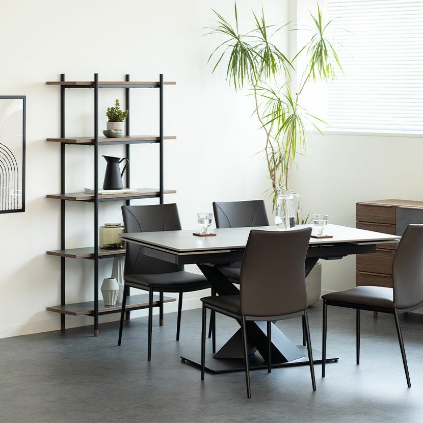 幅85cm オープンラック ラグナー 5段 収納 棚 メラミン ウォールナット