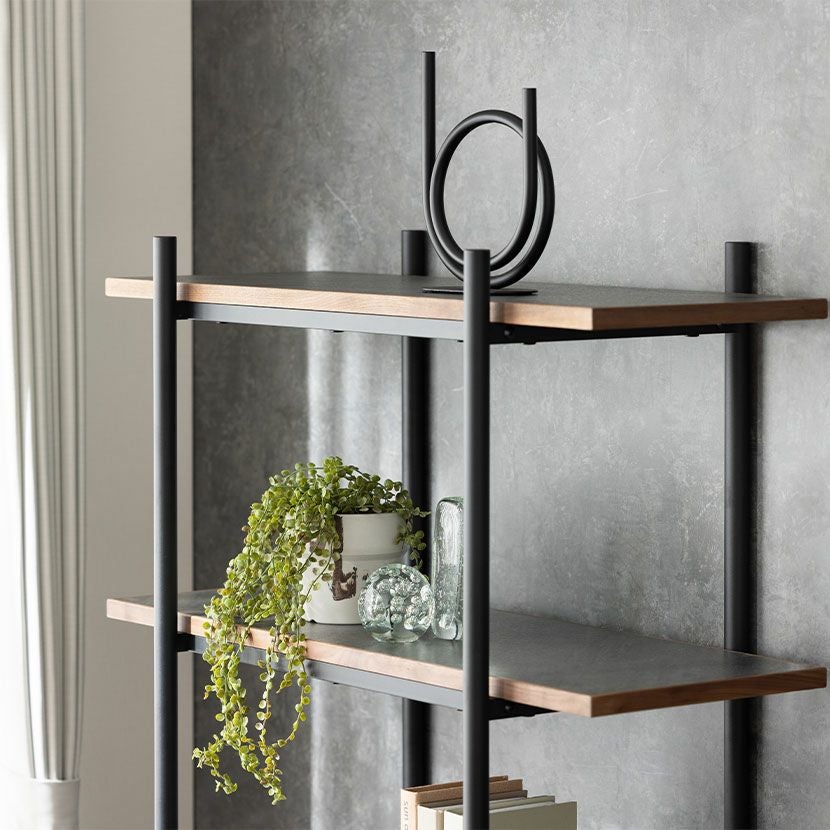 幅85cm オープンラック ラグナー 5段 収納 棚 メラミン ウォールナット