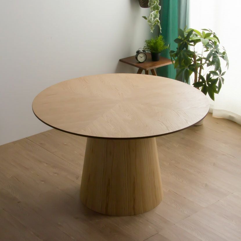 幅120cm 円形 ダイニングテーブル 木製 天然木 オーク材