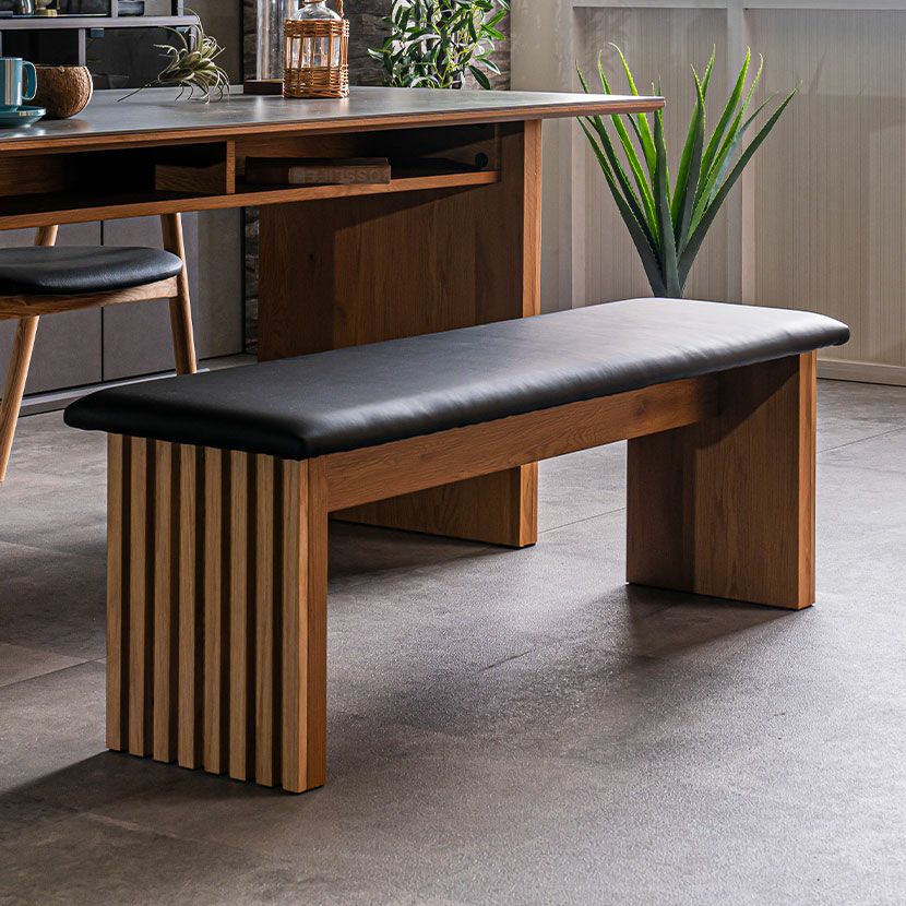 幅123cm 2人掛け ダイニングベンチ 合皮 PVCレザー 天然木