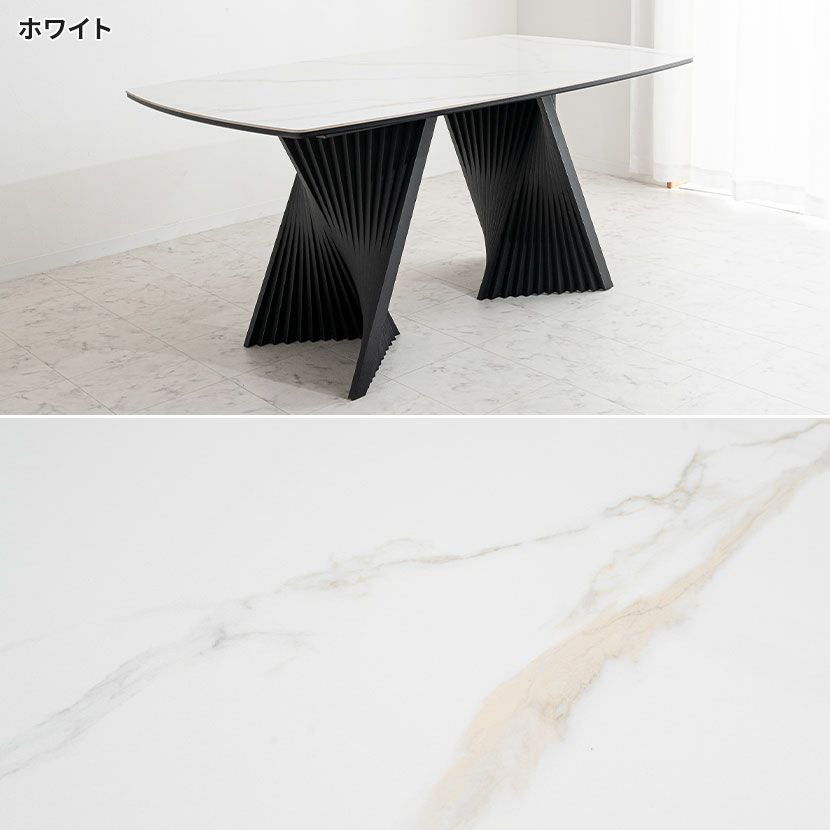 設置無料】幅160cm セラミック ダイニングテーブル スチール脚 耐熱
