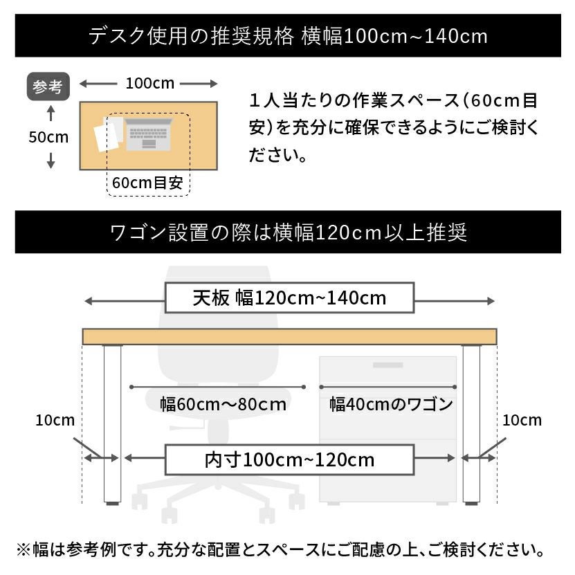 幅100～140cm サイズオーダーデスク Sizeno(シゼノ) パソコンデスク