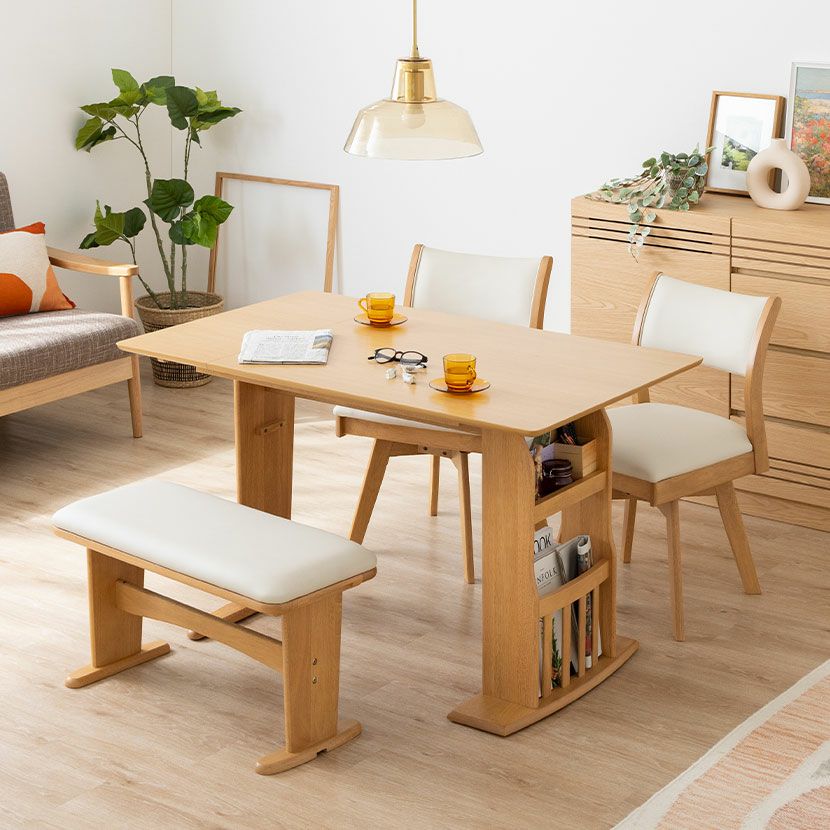 設置無料】2～4人用 ダイニングテーブルセット 4点 伸長式 テーブル