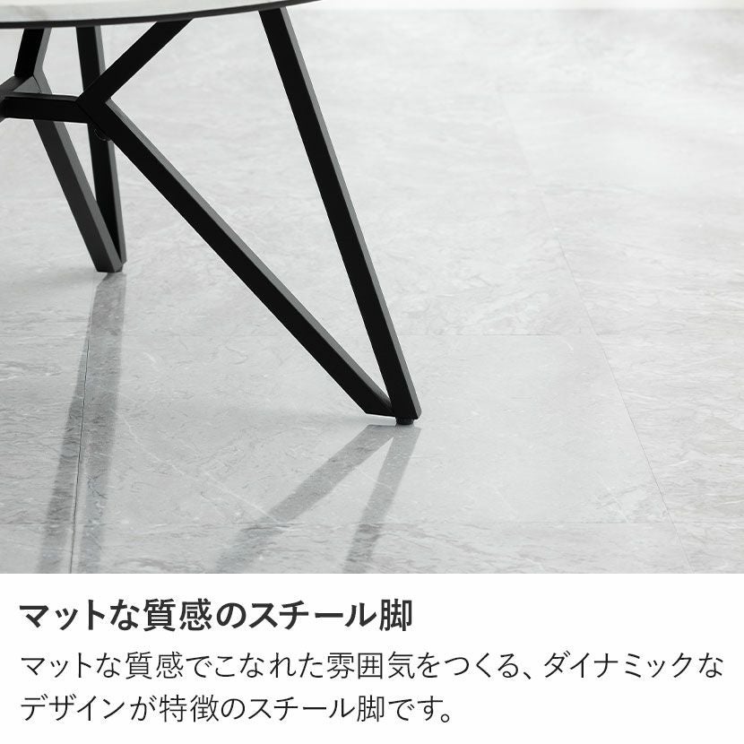 幅80cm 円形 リビングテーブル 大理石調 モダン ローテーブル スチール