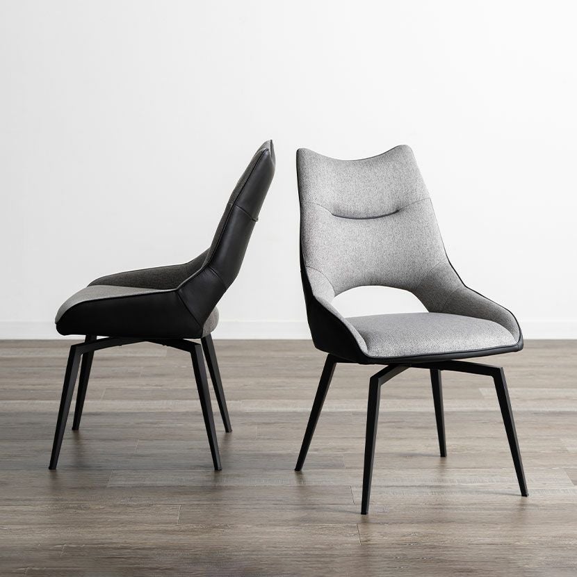 2脚セット】ダイニングチェア 回転 オートリターン 椅子 ファブリック