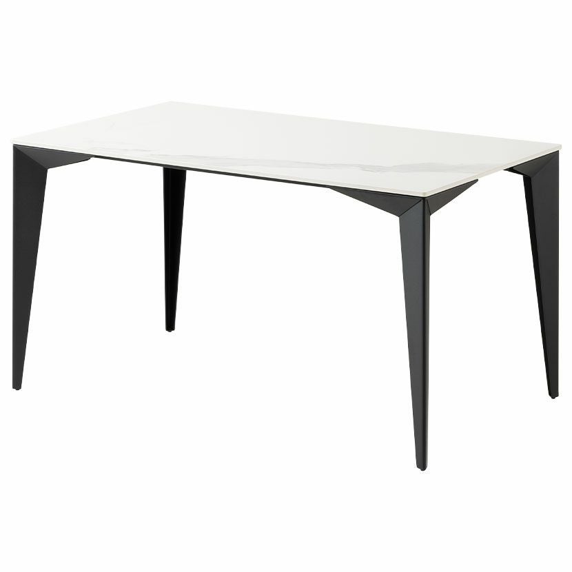 設置無料】幅135cm セラミック ダイニングテーブル モダン スチール脚