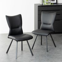 【2脚セット】ダイニングチェア 合皮 スチール脚 肘なし 椅子 アームレス チェア モダン リビングチェア 食卓椅子 おしゃれ シンプル かっこいい 黒 ブラック｜¥34,182の動画