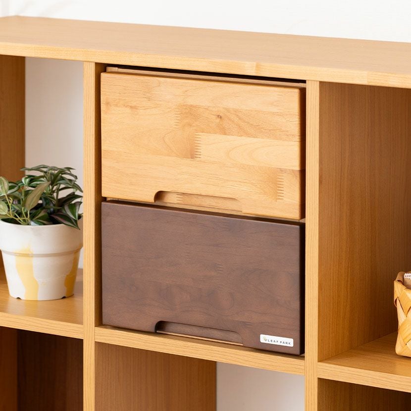 幅42cm 木目調 デスクワゴン 3段 ALシリーズ シリンダー錠 ワゴン 鍵