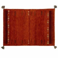 90×130cm ギャッベラグ SUNSET 手織り 天然素材 コットン ウール ラグ ギャベ 長方形 カーペット 床暖房対応 ホットカーペット対応 絨毯 おしゃれ 赤 レッド｜¥22,546の動画