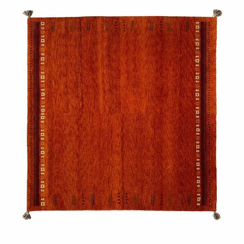 190×190cm ギャッベラグ SUNSET 手織り 天然素材 コットン ウール ラグ